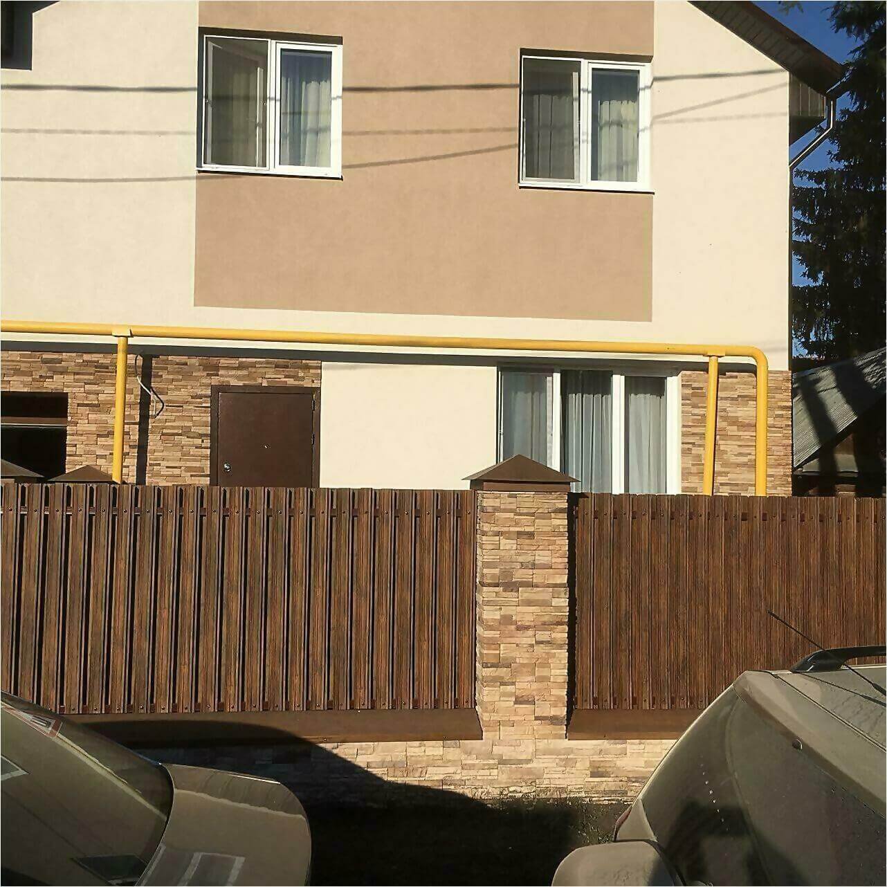забор из штакетника 70м каштан фото1 в Владимире