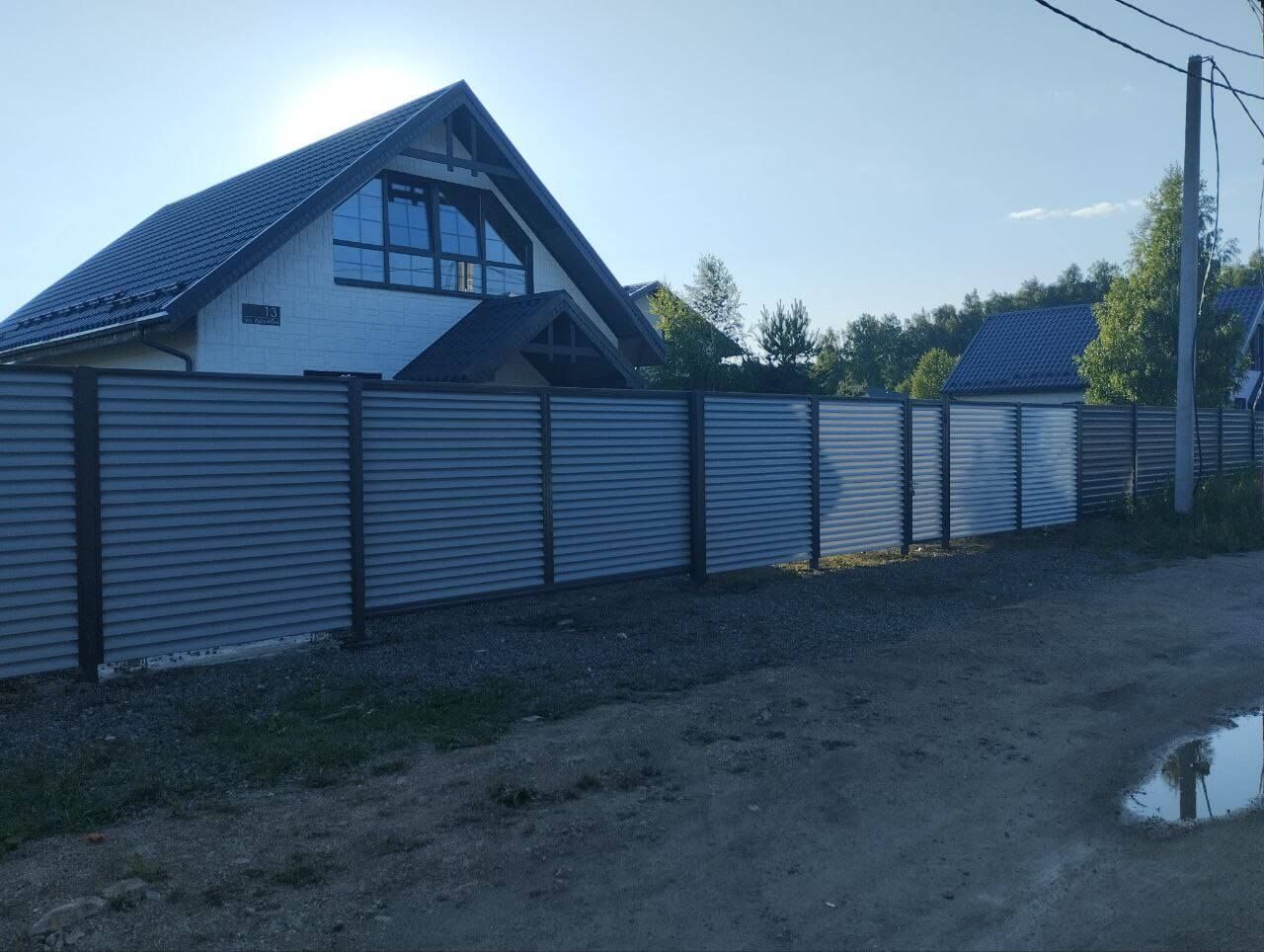 Забор из ламелей еврожалюзи 20м RAL7004 Серый фото 3 в Владимире