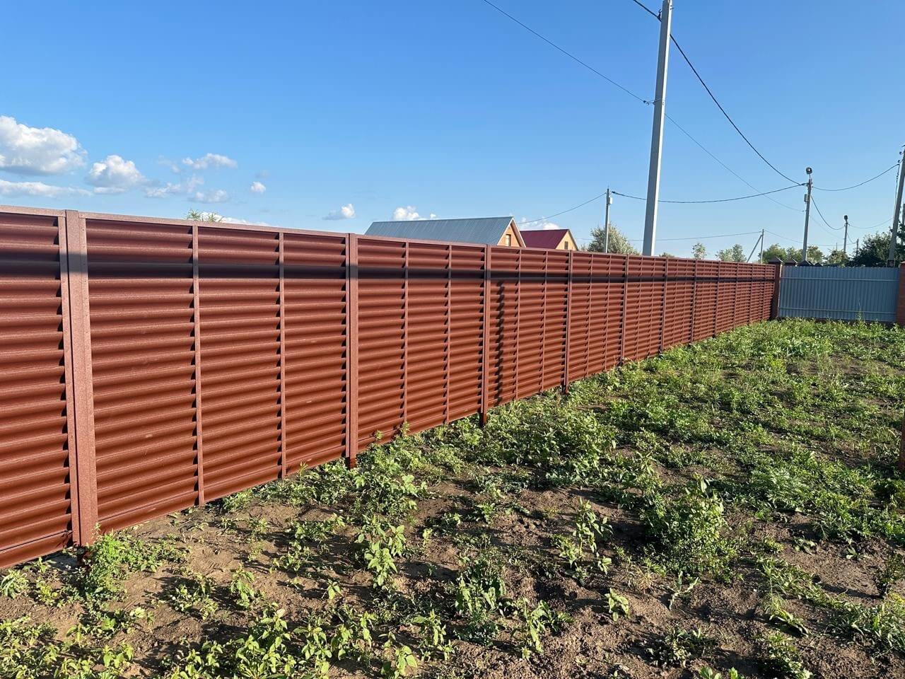 Забор из ламелей Еврожалюзи 53м RAL8017/8017 Шоколад двусторонний МАТТЕ в Владимире