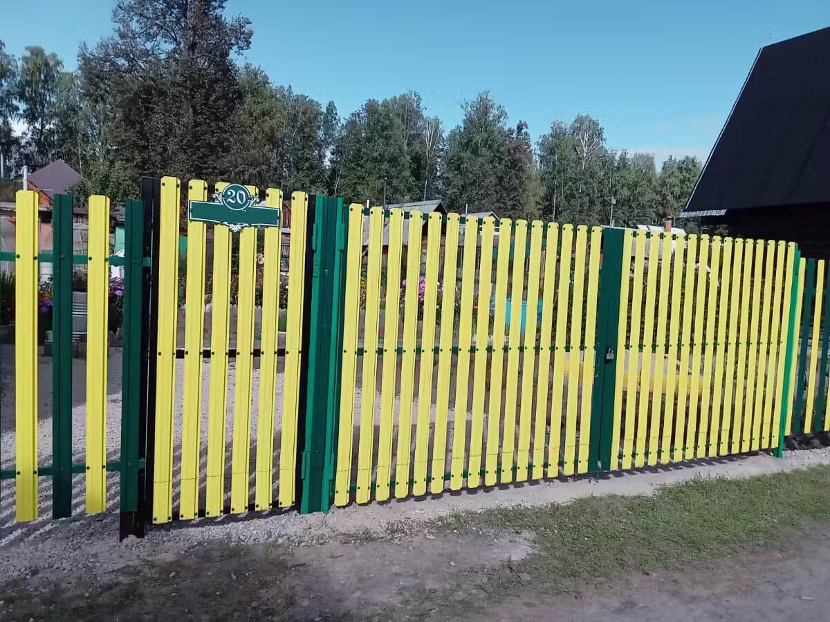 Забор из евроштакетника 13м RAL1018 Желтый в Владимире
