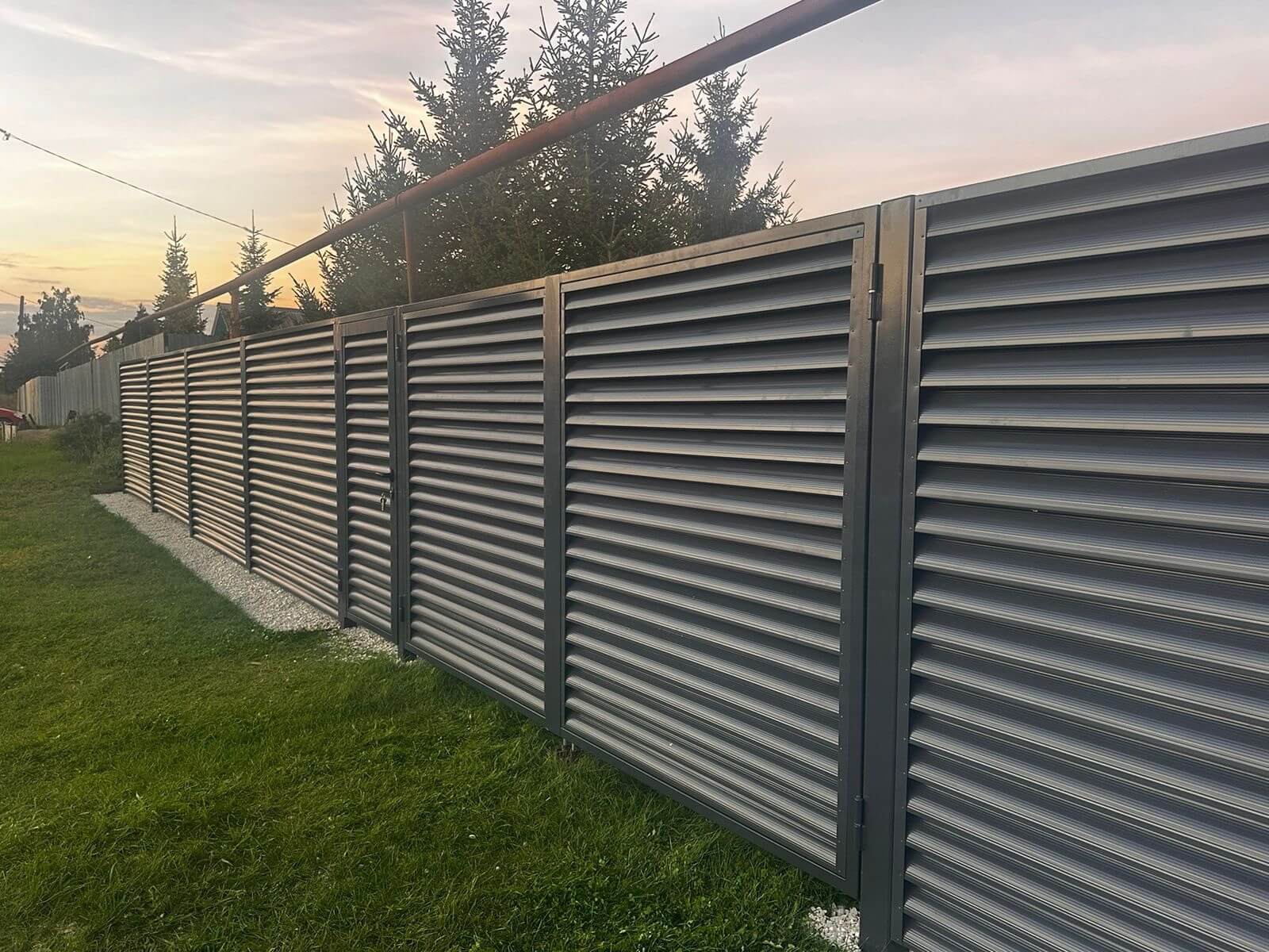 Забор из ламелей Еврожалюзи 26м RAL7024/7024 Серый Графит двусторонний в Владимире