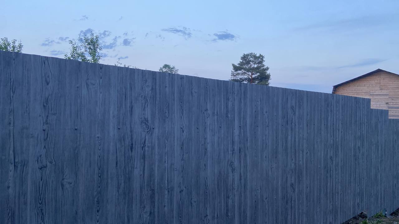 Забор из профнастила НС-10 42м Светлая Береза SteelArt фото 4 в Владимире