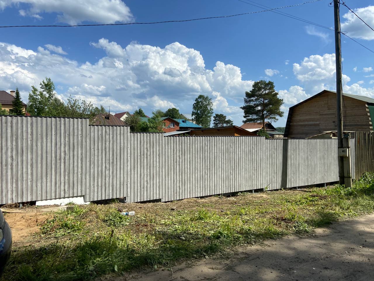 Забор из профнастила НС-10 42м Светлая Береза SteelArt фото 8 в Владимире